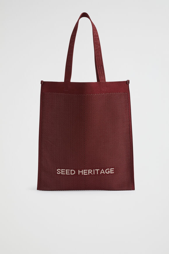 Knitted Logo Tote  Sangria  hi-res