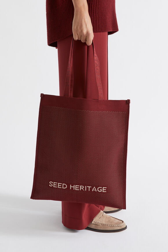 Knitted Logo Tote  Sangria  hi-res