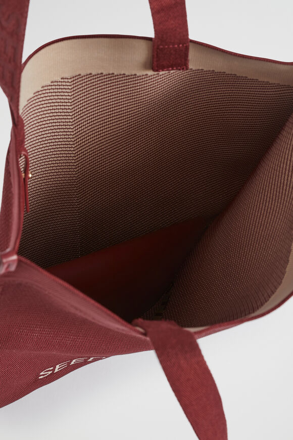 Knitted Logo Tote  Sangria  hi-res