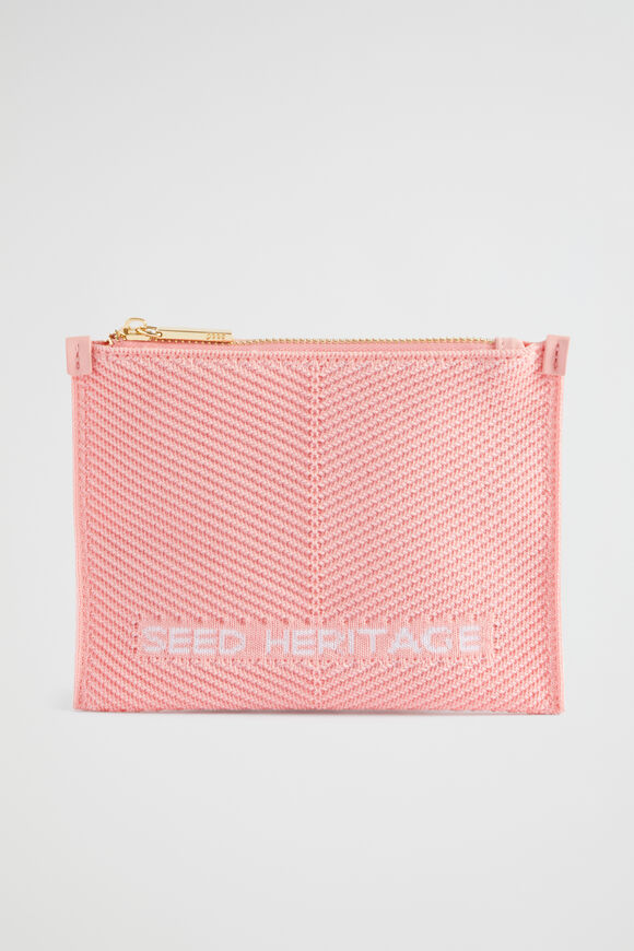 Knitted Logo Pouch  Pale Peony  hi-res
