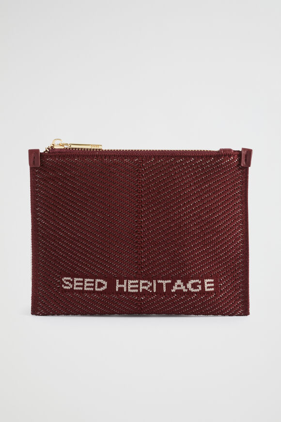 Knitted Logo Pouch  Sangria  hi-res