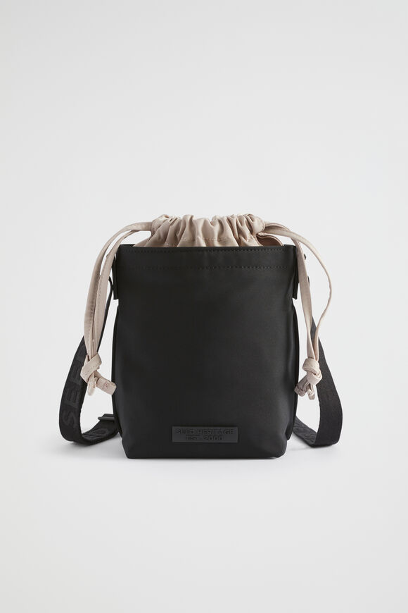 Drawstring Crossbody  Black  hi-res