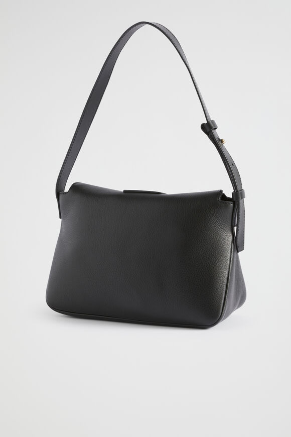 Leather Shoulder Bag  Black  hi-res