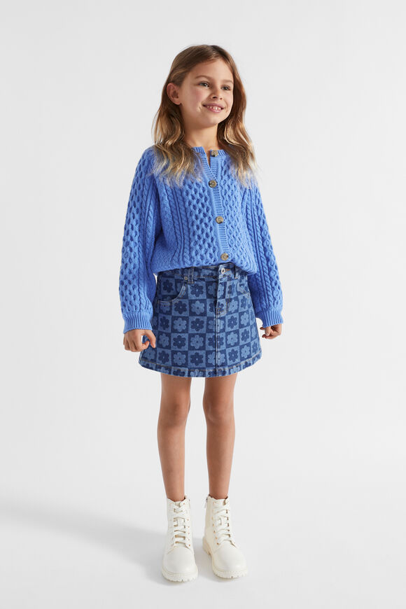 Cable Knit Cardi  Soft Cobalt  hi-res