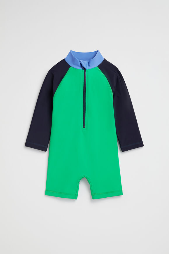 Colourblock Rashsuit  Pea Green  hi-res