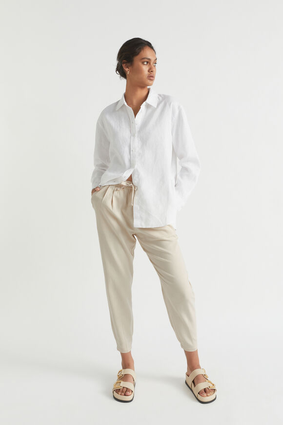 Core Linen Boyfriend Shirt  Whisper White  hi-res