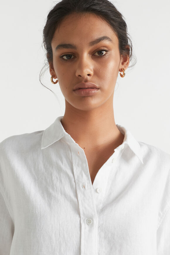 Core Linen Boyfriend Shirt  Whisper White  hi-res