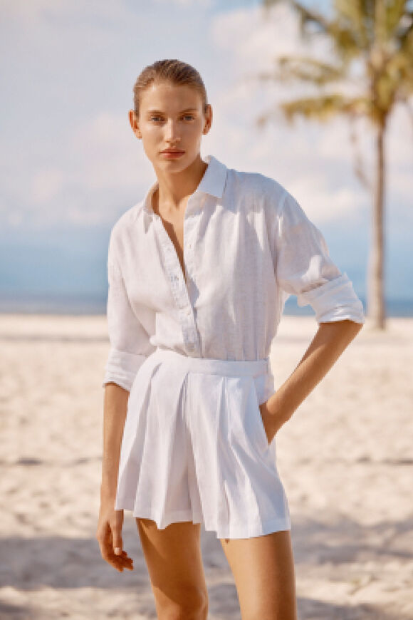 Core Linen Boyfriend Shirt  Whisper White  hi-res