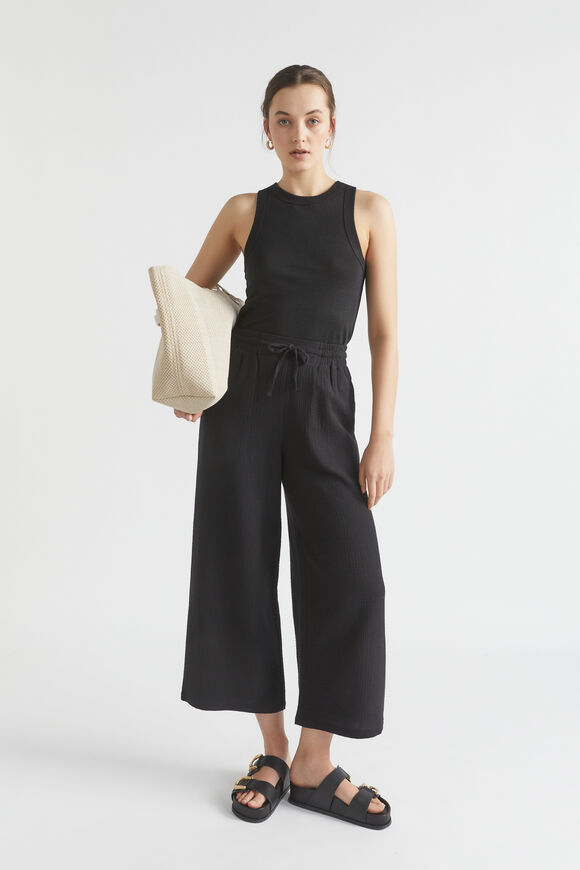 Linen Tank  Black  hi-res