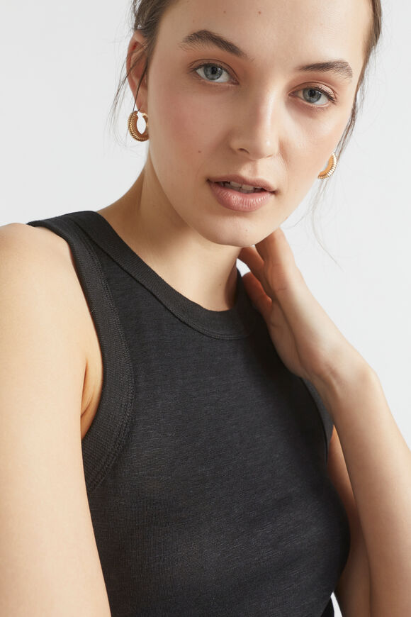 Linen Tank  Black  hi-res