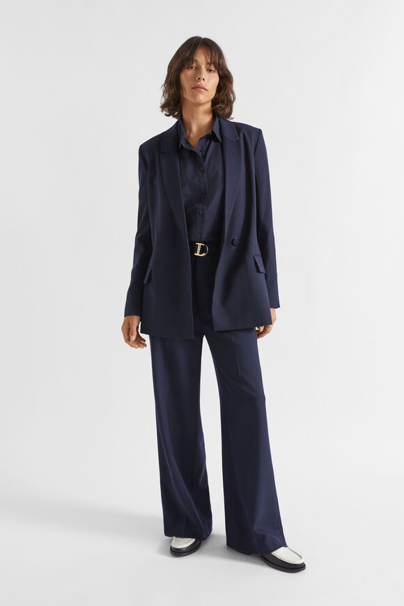 Wool Blend Relaxed Blazer  Midnight Sky  hi-res