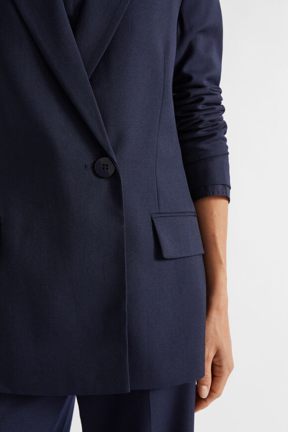 Wool Blend Relaxed Blazer  Midnight Sky  hi-res