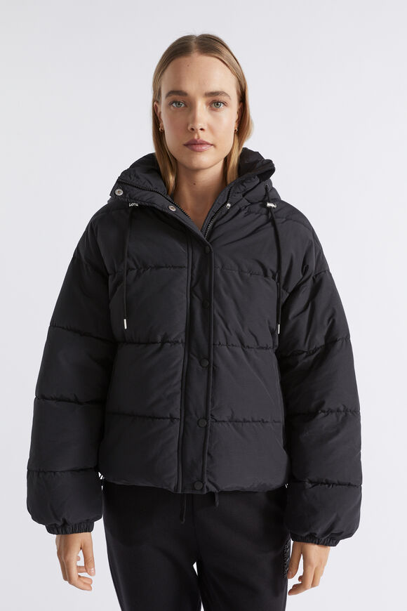 Hooded Puffer Jacket  Black  hi-res