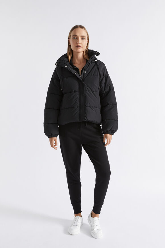 Hooded Puffer Jacket  Black  hi-res