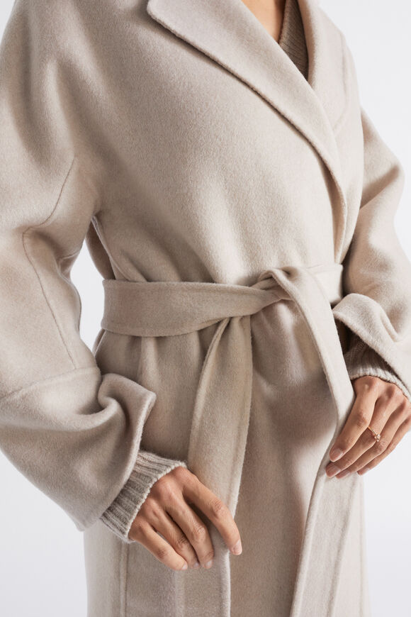 Wool Blend Relaxed Coat  Light Storm Marle  hi-res