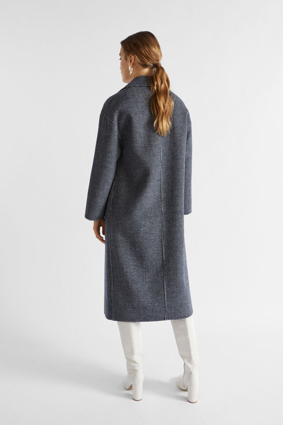 Houndstooth Oversized Coat  Midnight Sky Houndstooth  hi-res