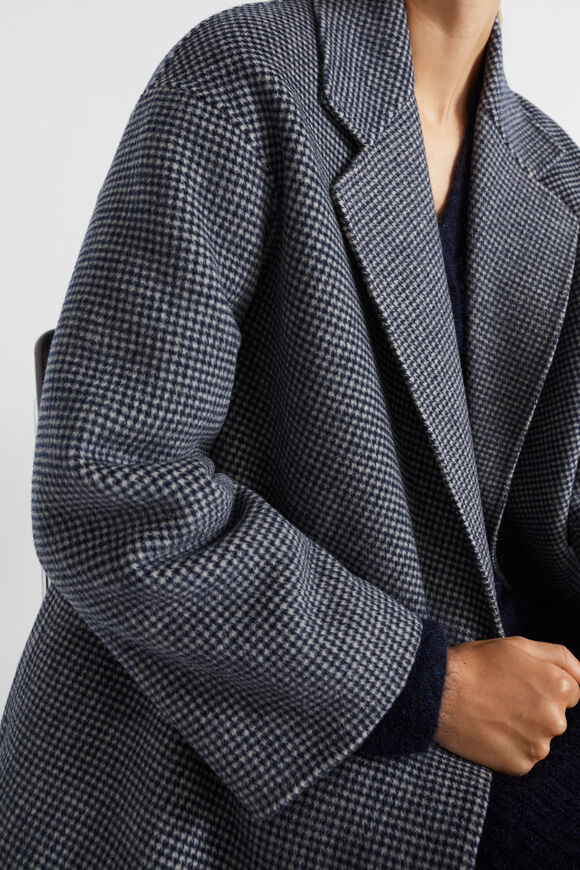 Houndstooth Oversized Coat  Midnight Sky Houndstooth  hi-res