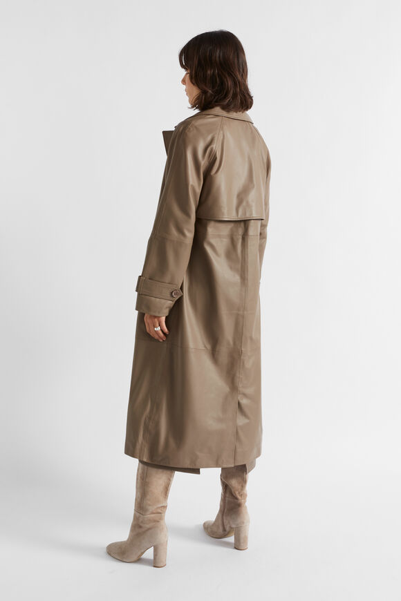 Leather Trench Coat  Hazel  hi-res
