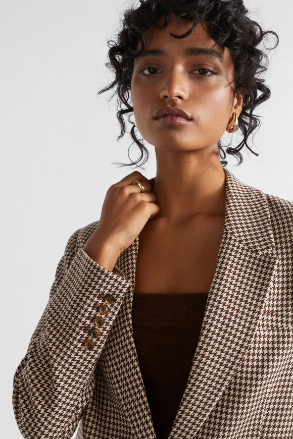 Houndstooth Blazer  Hot Chocolate Houndstooth  hi-res