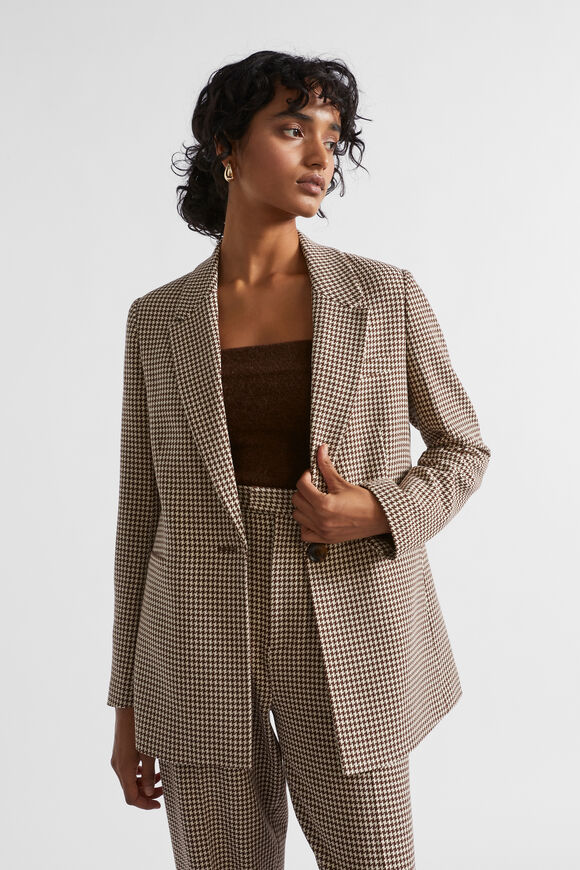 Houndstooth Blazer  Hot Chocolate Houndstooth  hi-res