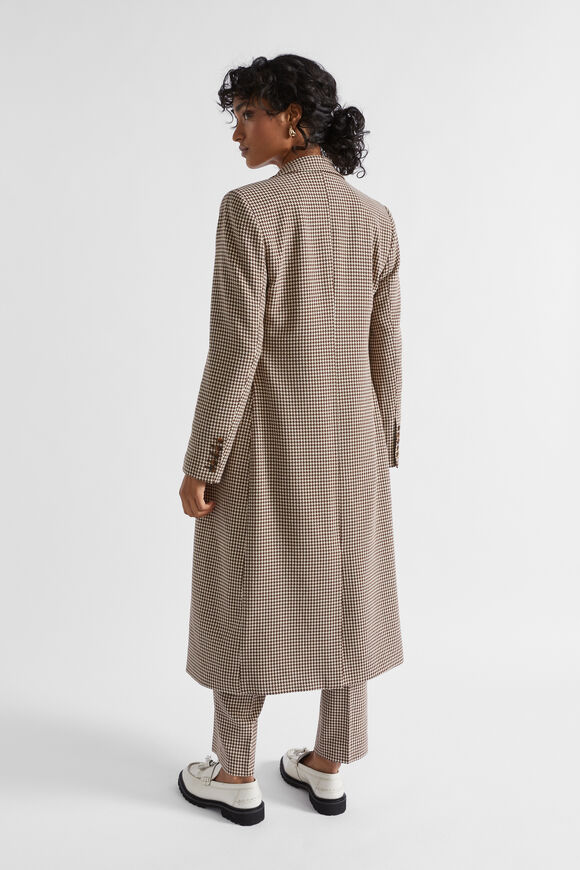 Houndstooth Longline Suiting Coat  Hot Chocolate Houndstooth  hi-res