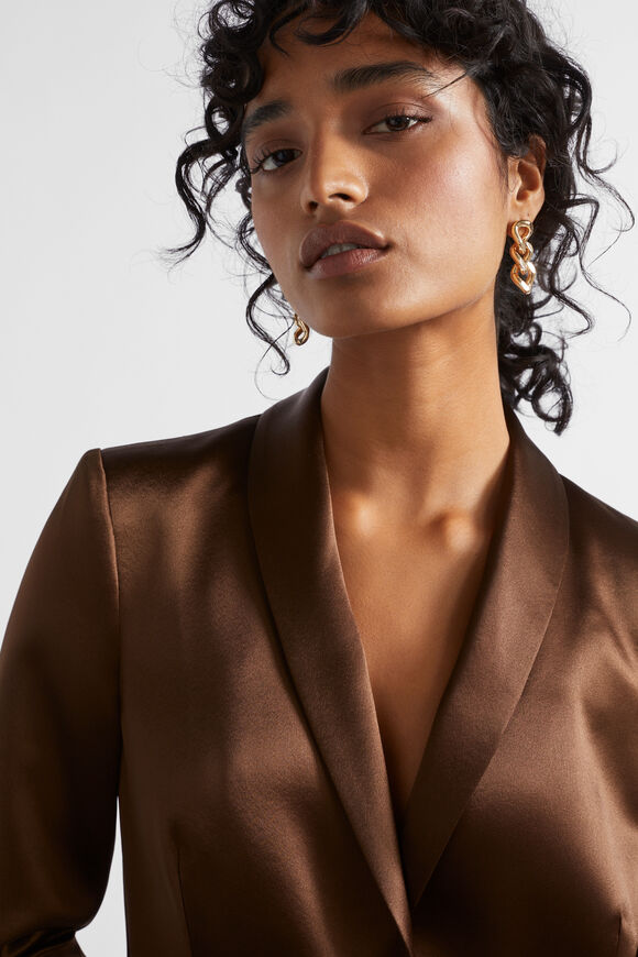 Satin Blazer  Hot Chocolate  hi-res