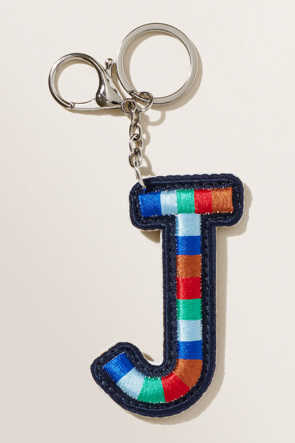 Embroidered Initial Keyring  J  hi-res