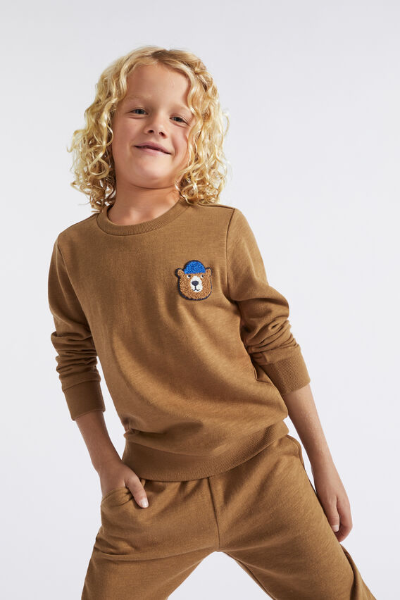 Bear Patch Sweat  Cocoa  hi-res
