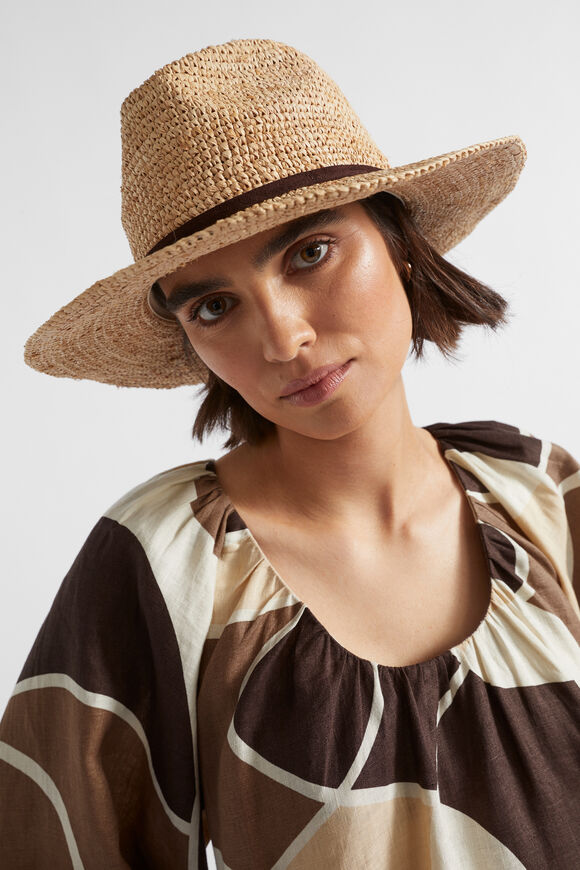 Raffia Fedora  Deep Raisin  hi-res