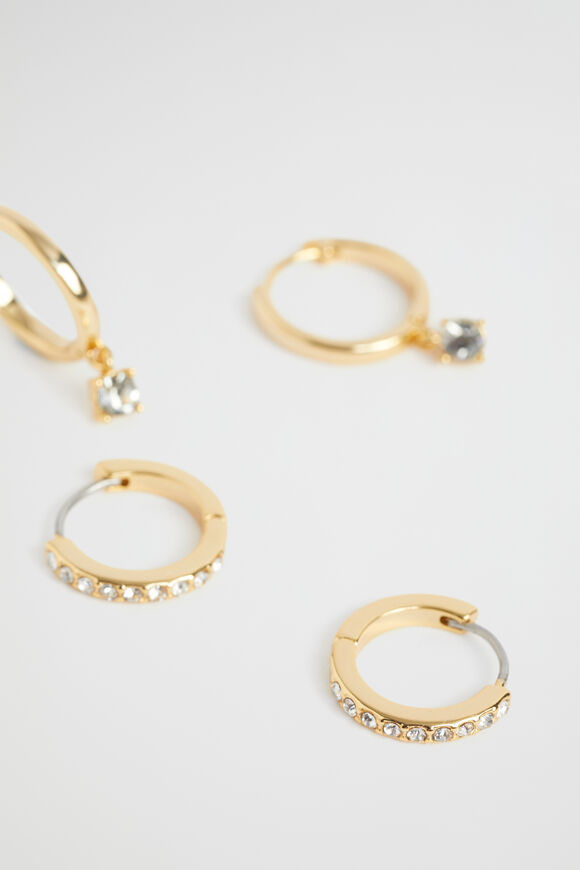 Crystal Hoop Pack  Gold  hi-res