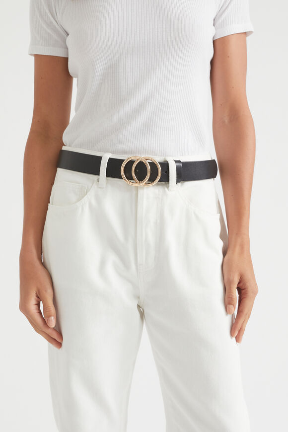 Double Ring Belt  Black  hi-res