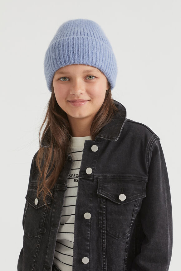 Rib Beanie  Powder Blue  hi-res