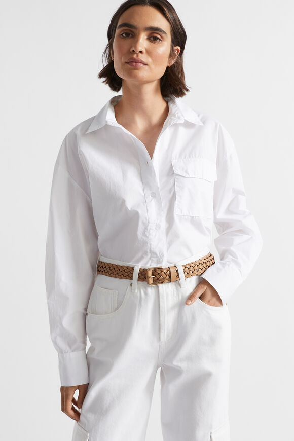 Vanessa Woven Leather Belt  Caramel  hi-res