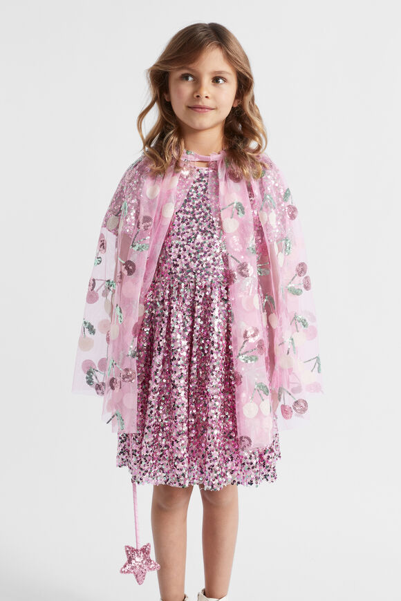 Sequin Cherry Party Cape  Multi  hi-res