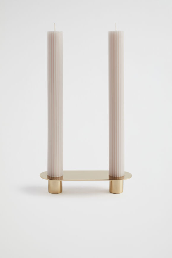 Alma Twin Candle Holder  Soft Gold  hi-res
