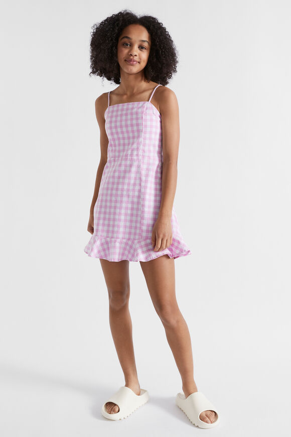 Check Frill Dress  Soft Orchid  hi-res