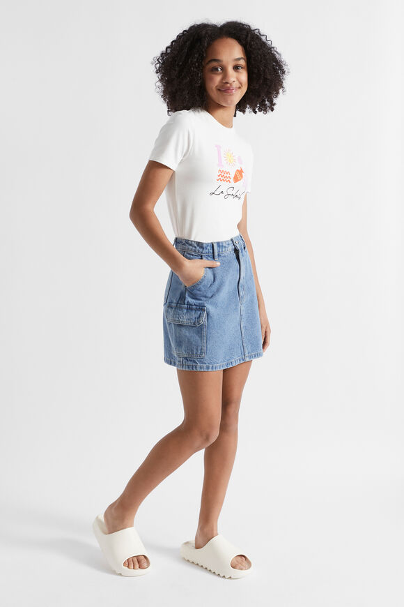 Denim Cargo Skirt  Blue Wash  hi-res