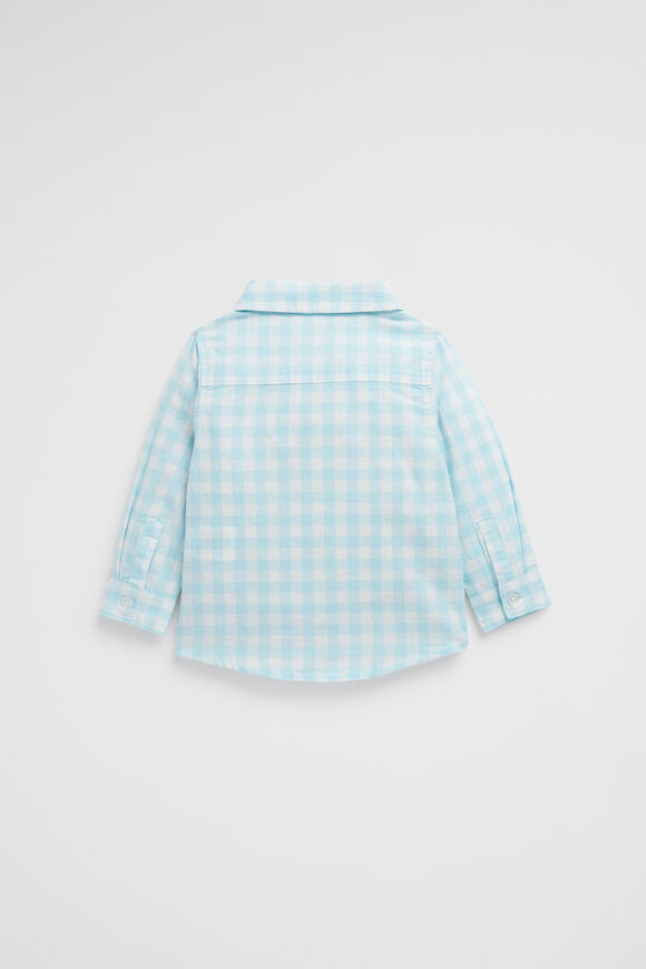 Check Linen Shirt  Ocean Blue  hi-res