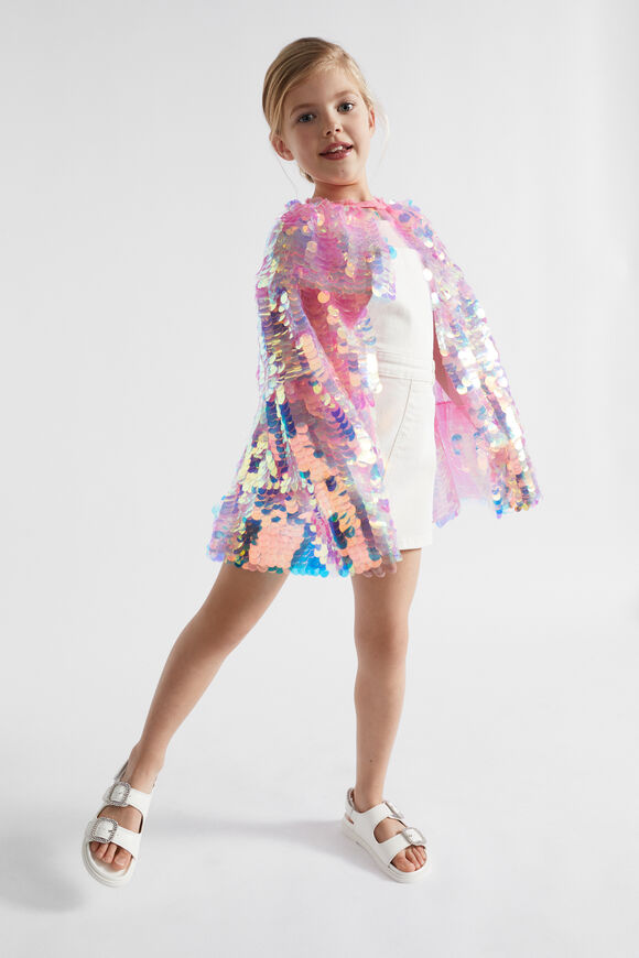 Sequin Party Cape  Carnation Pink  hi-res