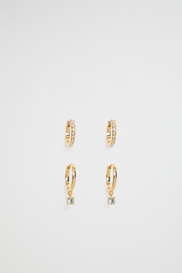 Crystal Hoop Pack  Gold  hi-res