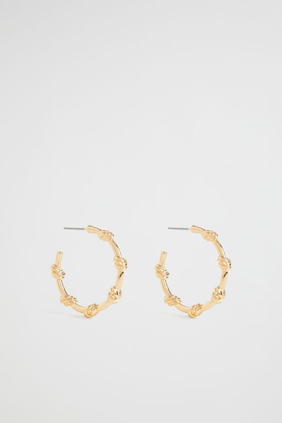 Knot Hoop Earring  Gold  hi-res