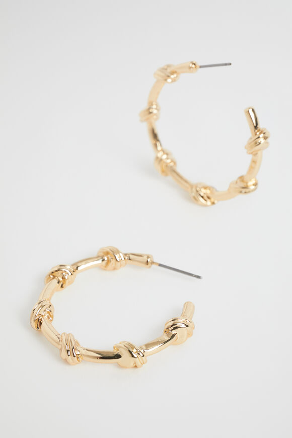 Knot Hoop Earring  Gold  hi-res