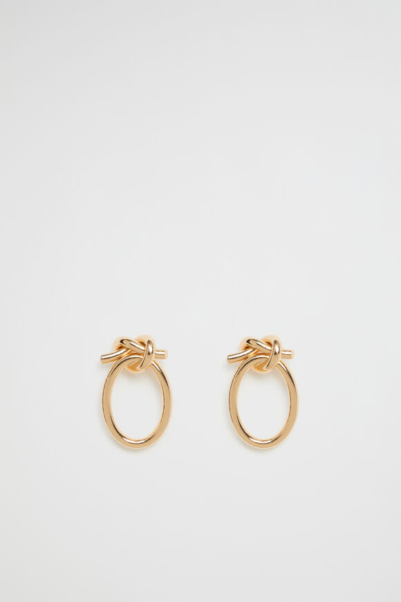 Knot Circle Earring  Gold  hi-res