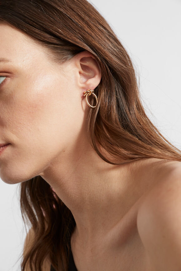 Knot Circle Earring  Gold  hi-res