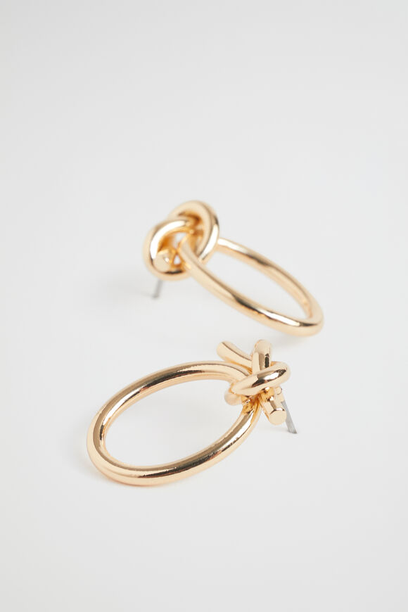 Knot Circle Earring  Gold  hi-res