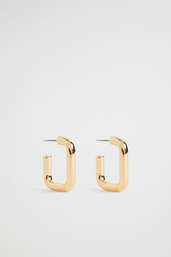 Rectangle Hoop  Gold  hi-res