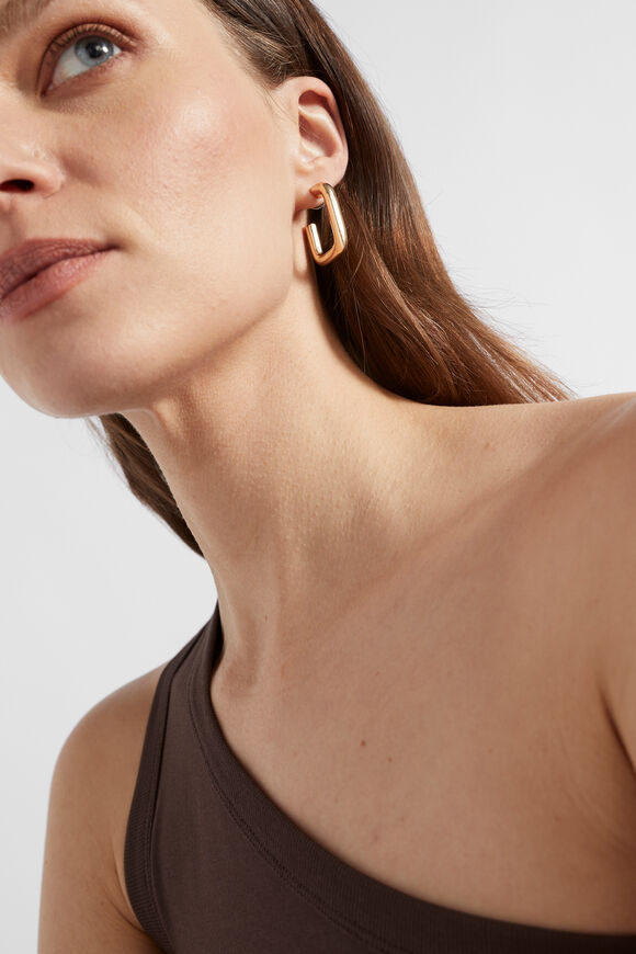Rectangle Hoop  Gold  hi-res
