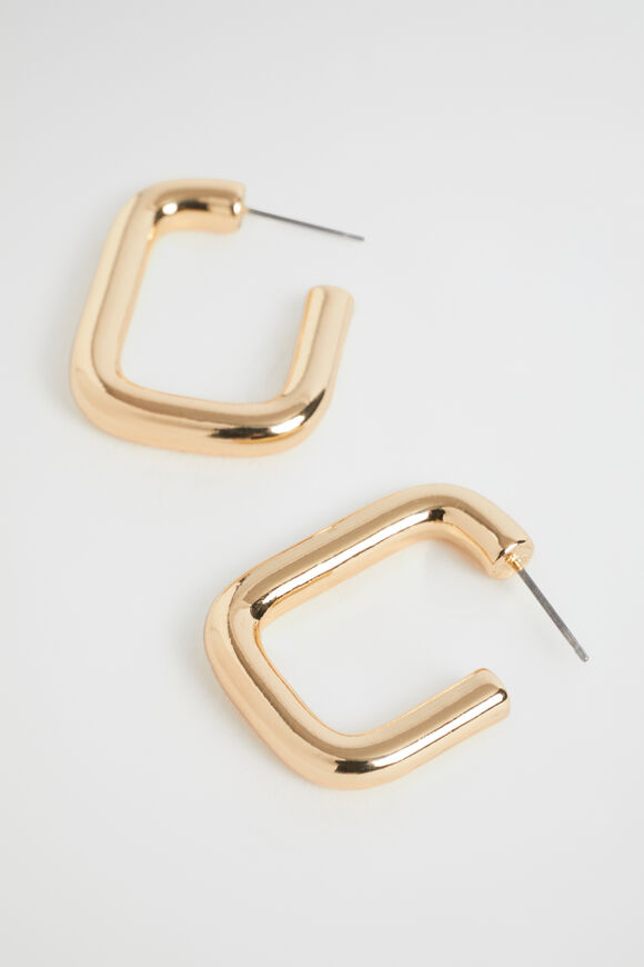 Rectangle Hoop  Gold  hi-res