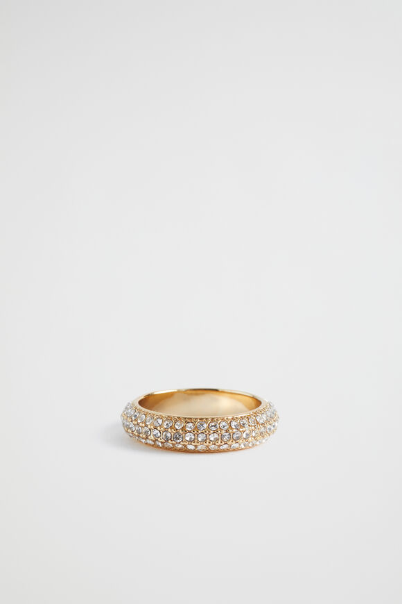 Pave Crystal Ring  Gold  hi-res