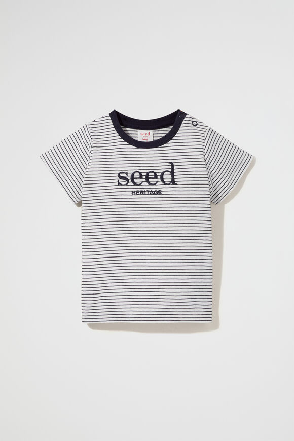 Core Logo Tee  Blue Stripe  hi-res
